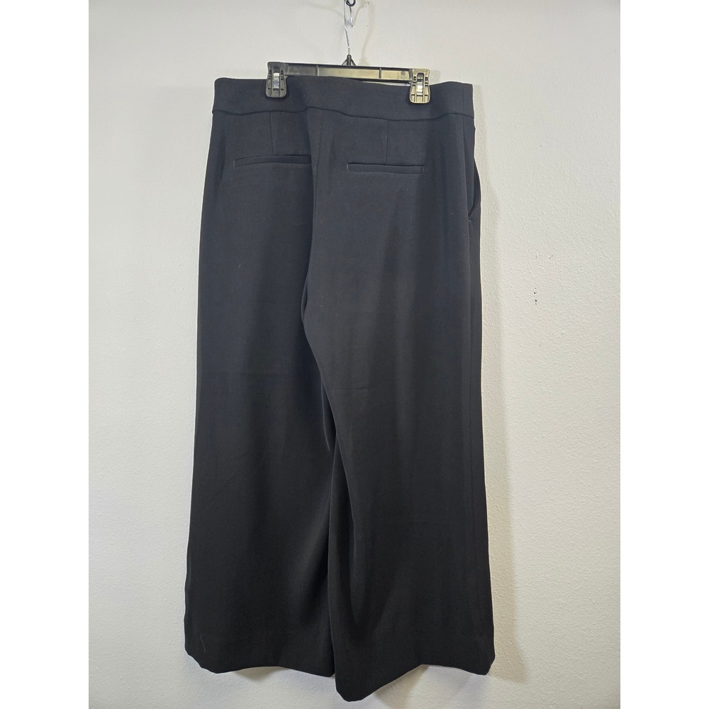 Banana Republic Black Wide Leg Cropped Professional Trouser Pants Size 8 - Picture 3 of 7